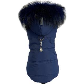 Luxusní zimní obleček pro psa navy modrá