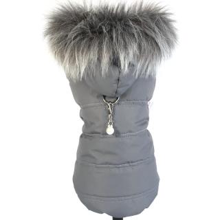 Luxusní zimní obleček pro psa šedý