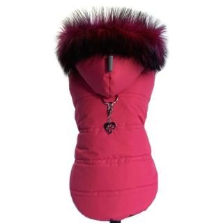 Luxusní zimní obleček pro psa sytě růžový Lilly