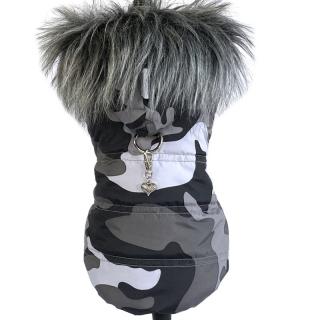 Zimní obleček pro psa kolekce 22/23 šedý maskáč