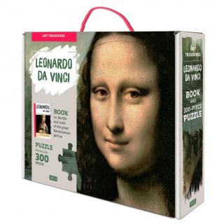 300 dílků - Art Treasure - Leonardo da Vinci - Mona Lisa (Book and Jigsaw)