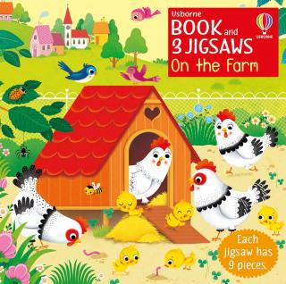 3x9 dílků - On the Farm (Book and Jigsaw)