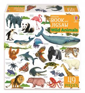 49 dílků - Wild Animals (Book and Jigsaw)