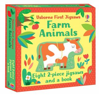 8x2 dílky - First Jigsaws: Farm Animals (Book and Jigsaw)