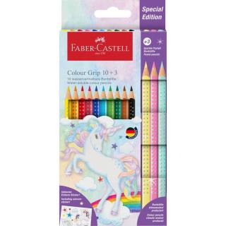 FABER-CASTELL Colour Grip Water-soluble Colour Pencils Unicorn - tenké ergonomické pastelky (10+3 ks/18+6 ks) Počet kusů: 10+3