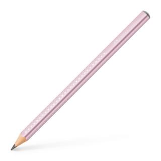 FABER-CASTELL Jumbo Sparkle - silná trojhranná tužka (B = 2) - různé barvy Barva: růžová (rose metallic)
