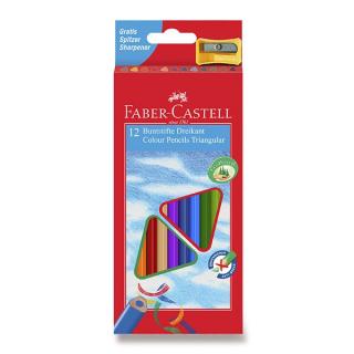 FABER-CASTELL Triangular Colour Pencils - trojhranné pastelky tenké + ořezávátko (12 ks/24 ks/36 ks) Počet kusů: 12