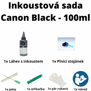 Inkoustová sada Canon Black 100ml pro PG-37/40/50 (Inkoustová sada Canon Black 100ml pro PG-37/40/50)