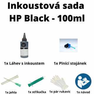 Inkoustová sada pro HP 15/40/45 black 100ml (Inkoustová sada pro HP 15/40/45 black 100ml)