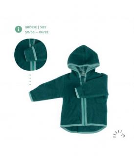 Bundička s kapucí merino fleece Iobio - emerald Velikost: 110/116
