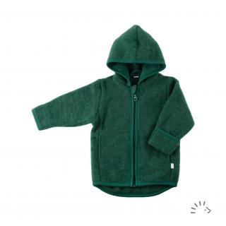 Bundička s kapucí merino fleece Iobio - tm. zelená Velikost: 110/116