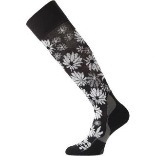 Dámské lyžařské ponožky Lasting - sjezd kytičky Velikost: EUR 46-49 (31-32 cm)