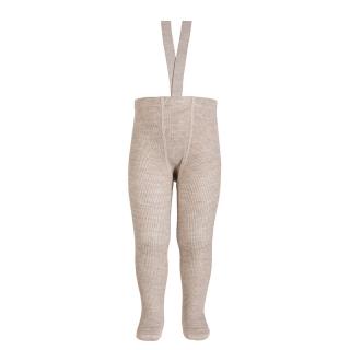 Dětské merino punčocháče s kšandami Condor - béžová Velikost: 3-6 měsíců