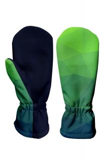 Dětské softshellové rukavice palčáky WAMU, mozaika, zelená Velikost: 1