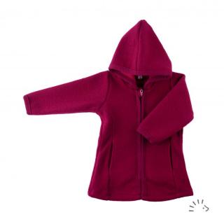 Dívčí kabátek s kapucí vařená vlna Iobio - bordó Velikost: 110/116