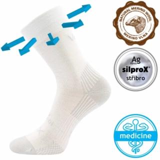 Dospělé tenké merino ponožky Voxx Optimus - bílá Velikost: EUR 35-38 (23-25 cm)