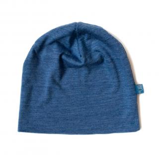 Jarní čepice merino/hedvábí GlucksKind - modrá Velikost: 41 cm