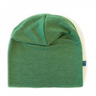 Jarní čepice merino/hedvábí GlucksKind - zelená Velikost: 46 cm
