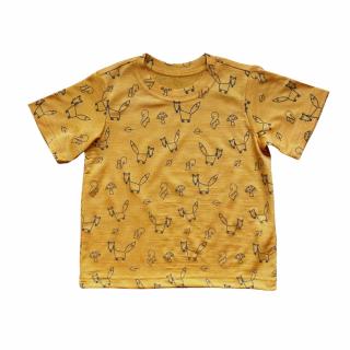 Lehké tričko merino/hedvábí GlucksKind - žluté celotisk Velikost: 110/116