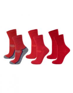Merino ponožky Janus 3 páry v balení - červená Velikost: EUR 30-34 (20-22 cm)