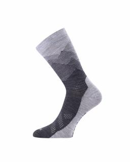 Merino ponožky Lasting 16 um tenké - béžové hory Velikost: EUR 34-37 (22-24 cm)