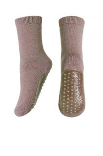 Merino ponožky silné MP Denmark růžová protiskluzová podrážka Velikost: EUR 19-21 (13-14 cm)