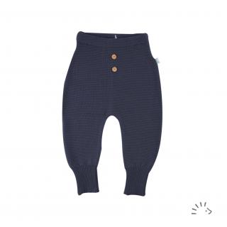 Pletené kalhoty Iobio s knoflíčky - tm. modré Velikost: 74/80