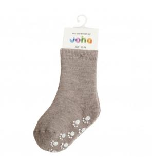 Protiskluzové merino ponožky silné JOHA hnědé Velikost: EUR 15-18 (10-12 cm)