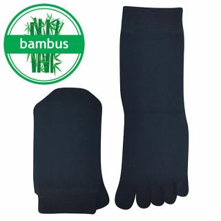 Prstové ponožky bambus Voxx vysoké- černé Velikost: EUR 36-41 (23,5-27 cm)