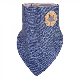 Šátek na krk podšitý Outlast® -  modrý melír/pruh bílošedý melí