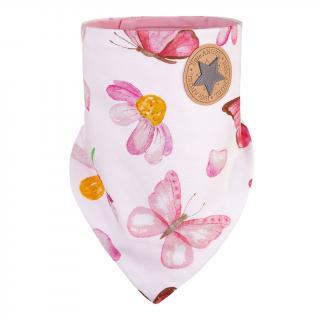 Šátek na krk podšitý Outlast® UNI růžový motýl/růžová baby