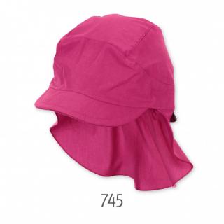 Tenká kšiltovka s plachetkou UV 50+ Sterntaler - tm. růžová Velikost: 47 cm
