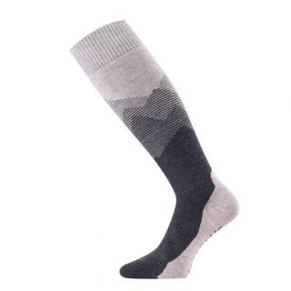 Teplé lyžařské merino ponožky 16 um Lasting - béžové hory Velikost: EUR 34-37 (22-24 cm)