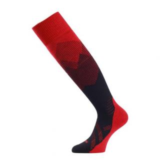 Teplé lyžařské merino ponožky 16 um Lasting - červené hory Velikost: EUR 34-37 (22-24 cm)