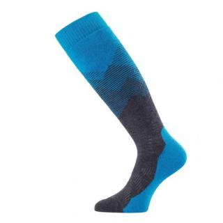 Teplé lyžařské merino ponožky 16 um Lasting - modré hory Velikost: EUR 34-37 (22-24 cm)