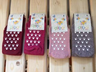 Vlněné ponožky Diba s protiskluzem dětské - mix do růžové Velikost: EUR 20-23 (14-15 cm)