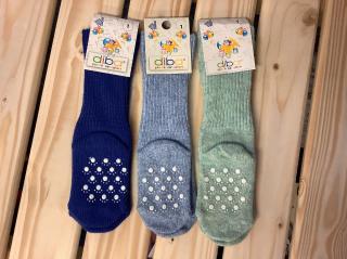 Vlněné ponožky Diba s protiskluzem dětské - mix zelené a modré Velikost: EUR 20-22 (13-14cm)