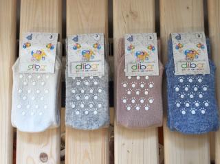 Vlněné ponožky Diba s protiskluzem dětské - světlý mix Velikost: EUR 20-23 (14-15 cm)