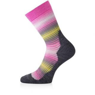 WLG zesílené merino ponožky růžové proužky Velikost: EUR 38-41 (25-27 cm)