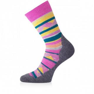 WLI zesílené merino ponožky růžové hory Velikost: EUR 38-41 (25-27 cm)