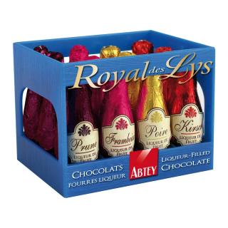 Abtey Royal de Lys 108g  (12 plněných čokoládových lahviček.)