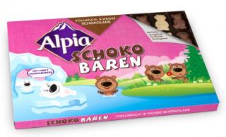 Alpia Schoko Bären 100g - DMT 03.01.2023 (56 % mléčná čokoláda (kakao: minimálně 30 %) a 44 % bílá čokoláda)