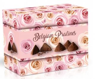 Belgické pralinky z mléčné čokolády s čokoládovou náplní - Růžové růže 200 g (Velmi kvalitní čokoládové pralinky v dárkové krabičce.)