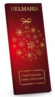 Belmaria Belgická hořká čokoláda 72% - Vánoční baňka (červená obálka) 100g - DMT 04.09.2024 (Lahodná hořká belgická čokoláda. Vyrobena z nejjakostnějších surovin, bez palmového tuku.)