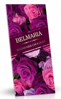 BELMARIA Belgická mléčná čokoláda - Růže 180g (Lahodná mléčná belgická čokoláda. Vyrobena z nejjakostnějších surovin, bez palmového tuku.)