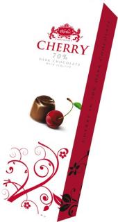 Carla Višně v čokoládě 70% - hmotnost 50g (Pralinky z hořké čokolády s višní a alkoholovou náplní)