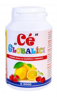 Cé Globalíci 500 tablet - 150g - DMT 19.03.2022 (výrobek čtyř vynikajících chutí s vyváženým obsahem vitamínu C)