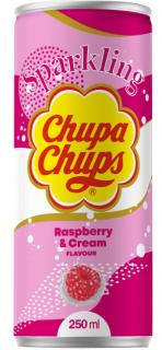 Chupa Chups Sparkling Raspberry  Cream 250ml  (Sycený nealkoholický nápoj se smetanovou příchutí malin)