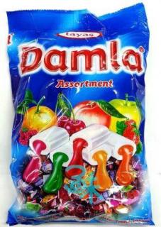 DAMLA ASSORTMENT - mix 1000 g (Měkké karamelky s příchutí Jahoda, višeň, pomeranč, jablko a broskev.)