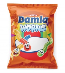 DAMLA GUMMY WORMS – želé 80g (ovocné želé ve tvaru červíka)